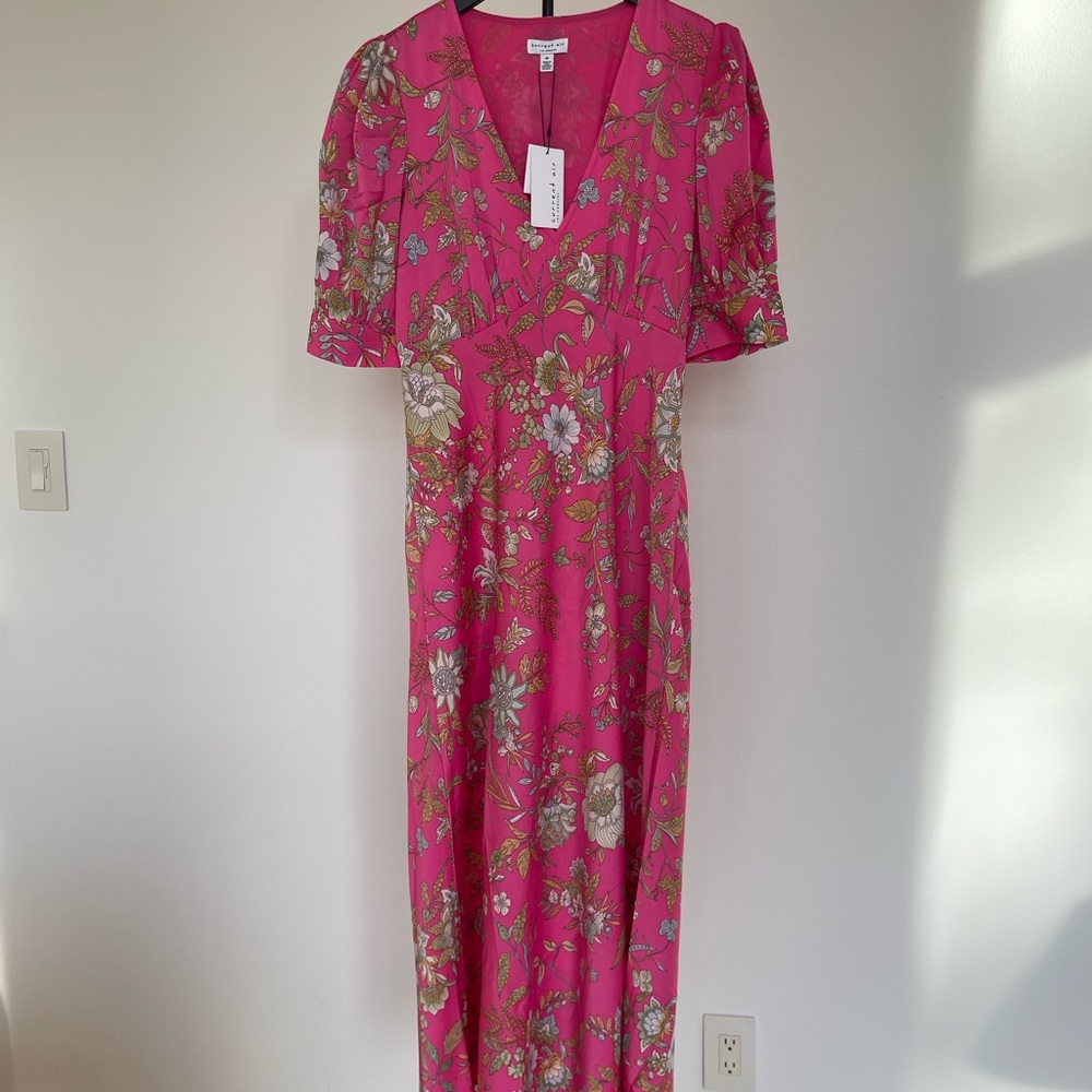 Current Air Fuchsia Floral Midi Dress